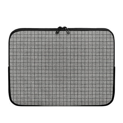 Grey Windowpane Pattern Print Laptop Sleeve