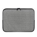 Grey Windowpane Pattern Print Laptop Sleeve