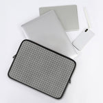 Grey Windowpane Pattern Print Laptop Sleeve