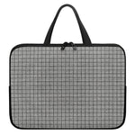 Grey Windowpane Pattern Print Laptop Sleeve With Handle