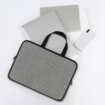 Grey Windowpane Pattern Print Laptop Sleeve With Handle