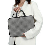 Grey Windowpane Pattern Print Laptop Sleeve With Handle