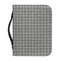 Grey Windowpane Pattern Print Leather Bible Cover