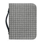 Grey Windowpane Pattern Print Leather Bible Cover