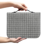 Grey Windowpane Pattern Print Leather Bible Cover