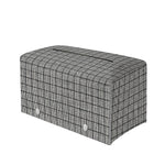 Grey Windowpane Pattern Print Leather Tissue Box Cover