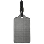 Grey Windowpane Pattern Print Luggage Tag