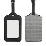Grey Windowpane Pattern Print Luggage Tag