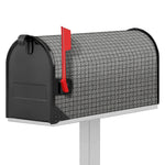 Grey Windowpane Pattern Print Mailbox Cover
