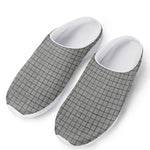 Grey Windowpane Pattern Print Mesh Casual Shoes