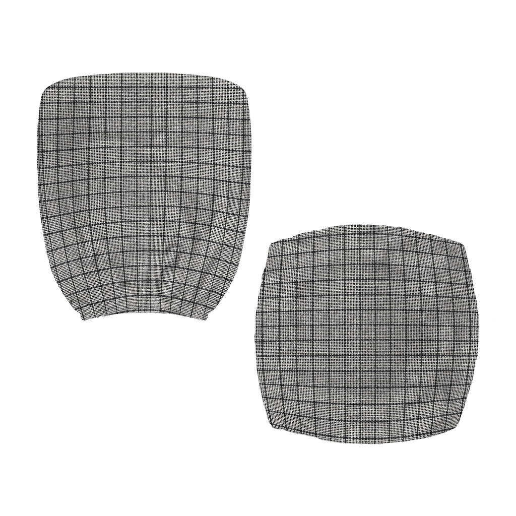 Grey Windowpane Pattern Print Office Chair Cover