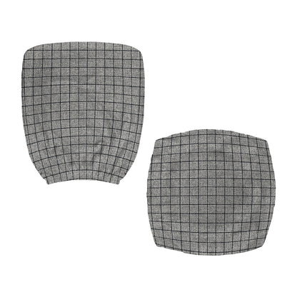 Grey Windowpane Pattern Print Office Chair Cover