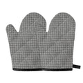 Grey Windowpane Pattern Print Oven Mitts