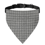 Grey Windowpane Pattern Print Over The Collar Dog Bandana