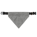 Grey Windowpane Pattern Print Over The Collar Dog Bandana