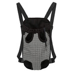 Grey Windowpane Pattern Print Pet Carrier Backpack