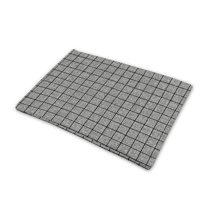 Grey Windowpane Pattern Print Pet Cooling Mat Cover