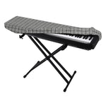 Grey Windowpane Pattern Print Piano Keyboard Cover