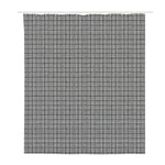 Grey Windowpane Pattern Print Polyester Shower Curtain