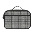 Grey Windowpane Pattern Print Portable Lunch Bag