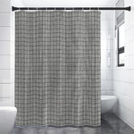 Grey Windowpane Pattern Print Premium Shower Curtain