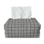 Grey Windowpane Pattern Print Rectangle Tissue Box Cover
