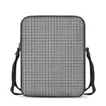 Grey Windowpane Pattern Print Rectangular Crossbody Bag