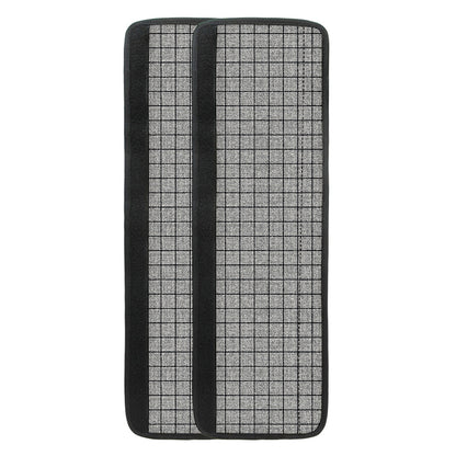 Grey Windowpane Pattern Print Refrigerator Handle Covers