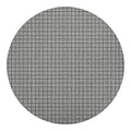 Grey Windowpane Pattern Print Round Blanket