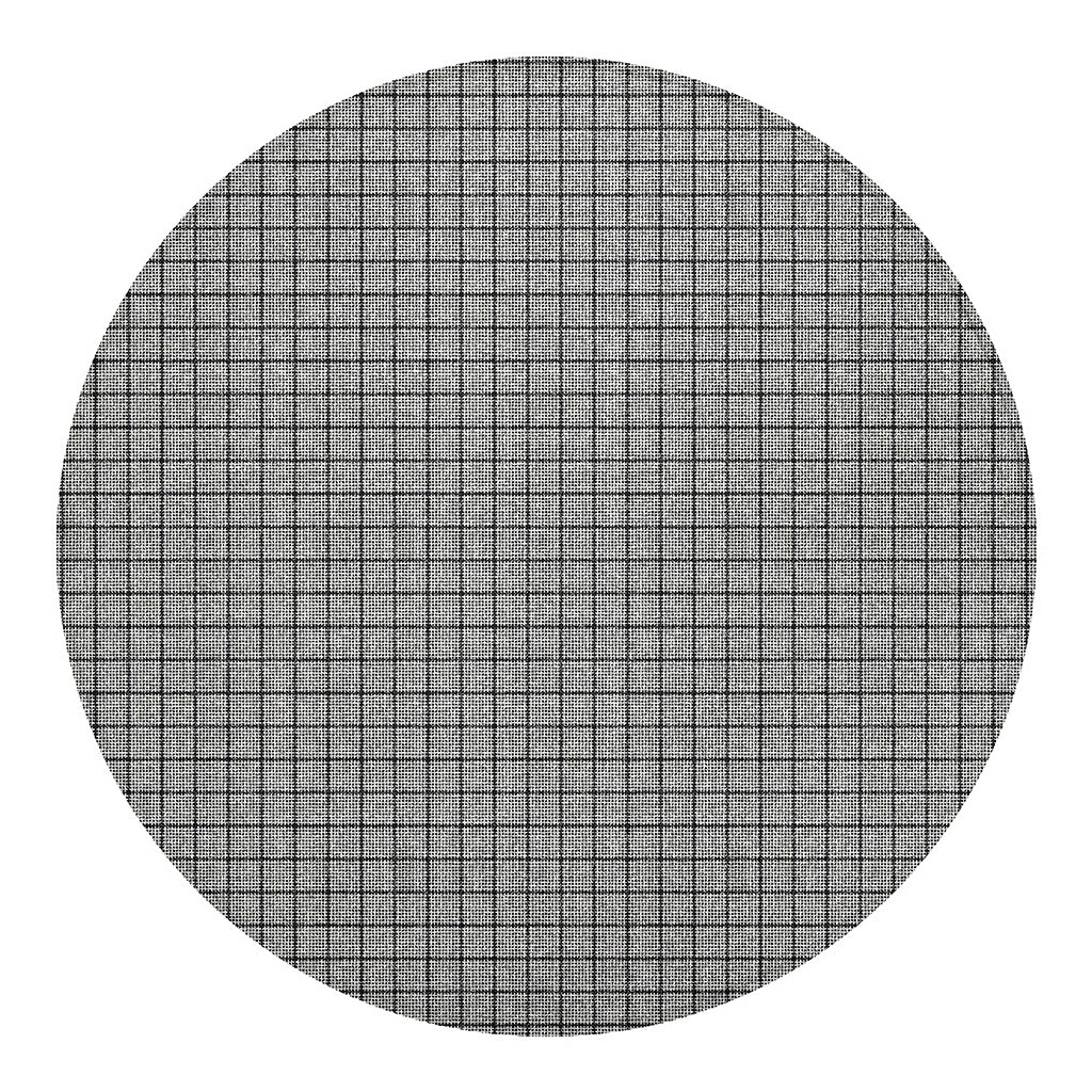 Grey Windowpane Pattern Print Round Blanket