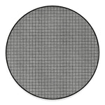 Grey Windowpane Pattern Print Round Floor Mat