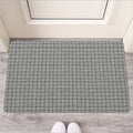 Grey Windowpane Pattern Print Rubber Doormat
