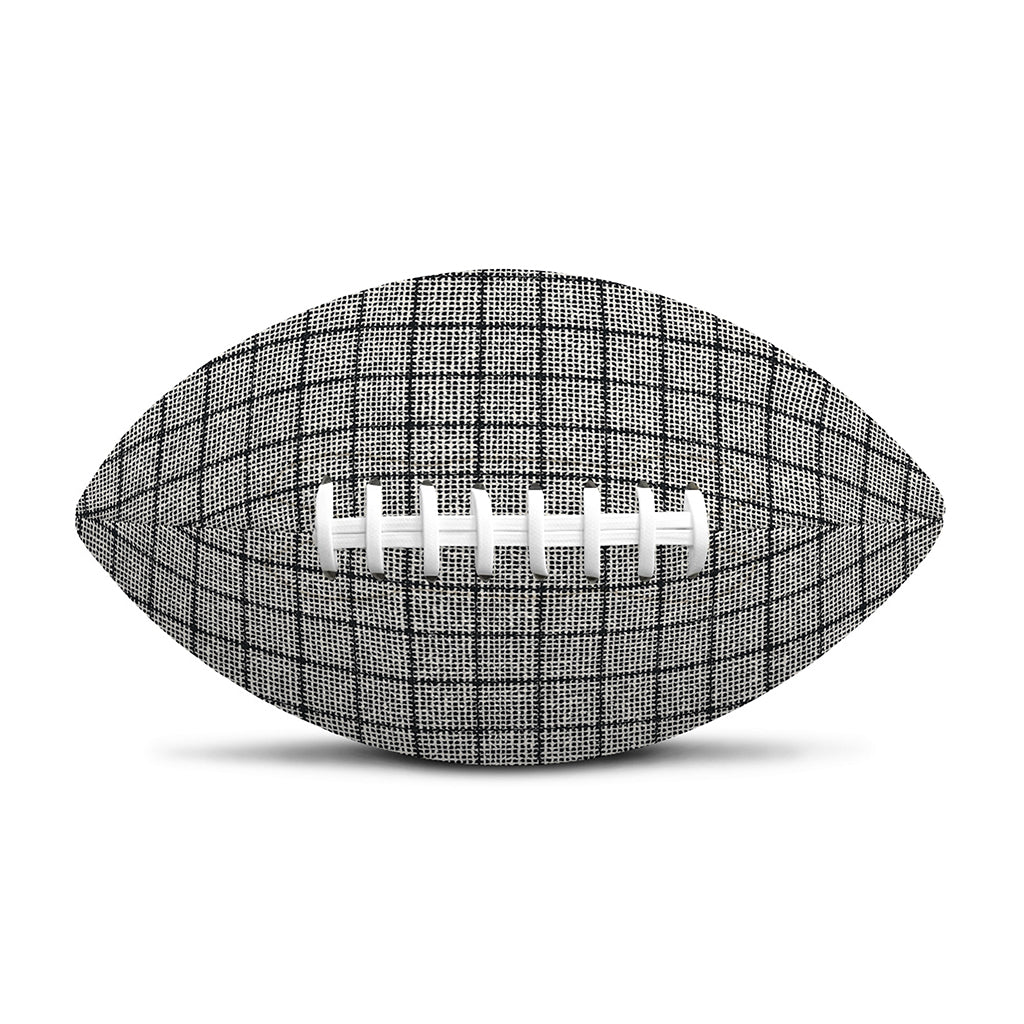 Grey Windowpane Pattern Print Rugby Ball