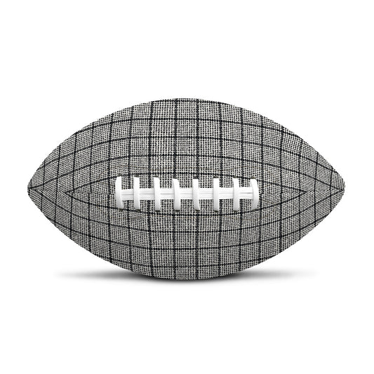 Grey Windowpane Pattern Print Rugby Ball