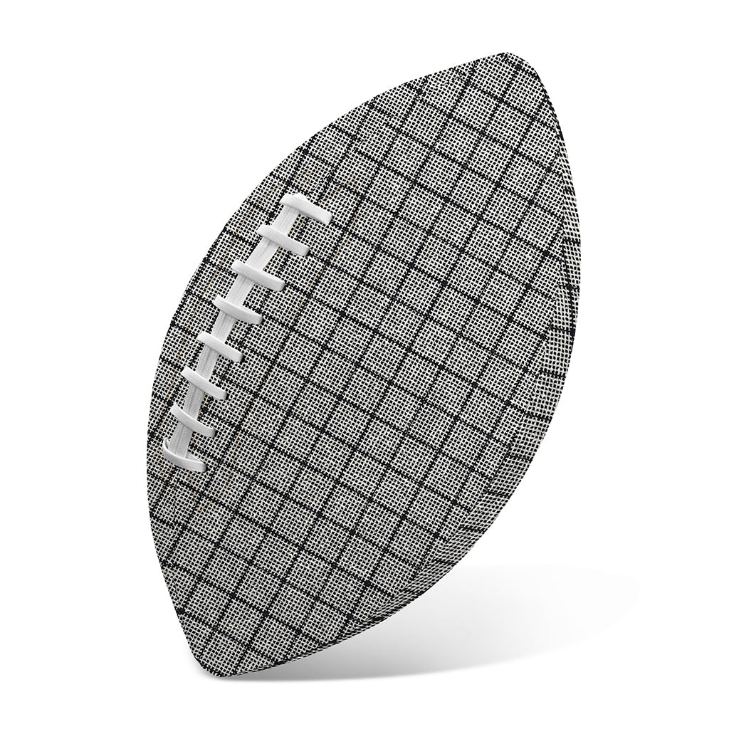 Grey Windowpane Pattern Print Rugby Ball