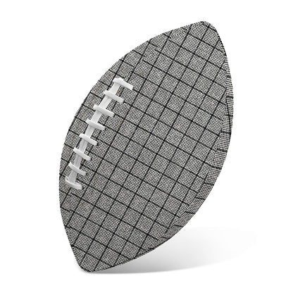 Grey Windowpane Pattern Print Rugby Ball