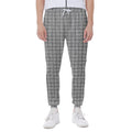 Grey Windowpane Pattern Print Joggers