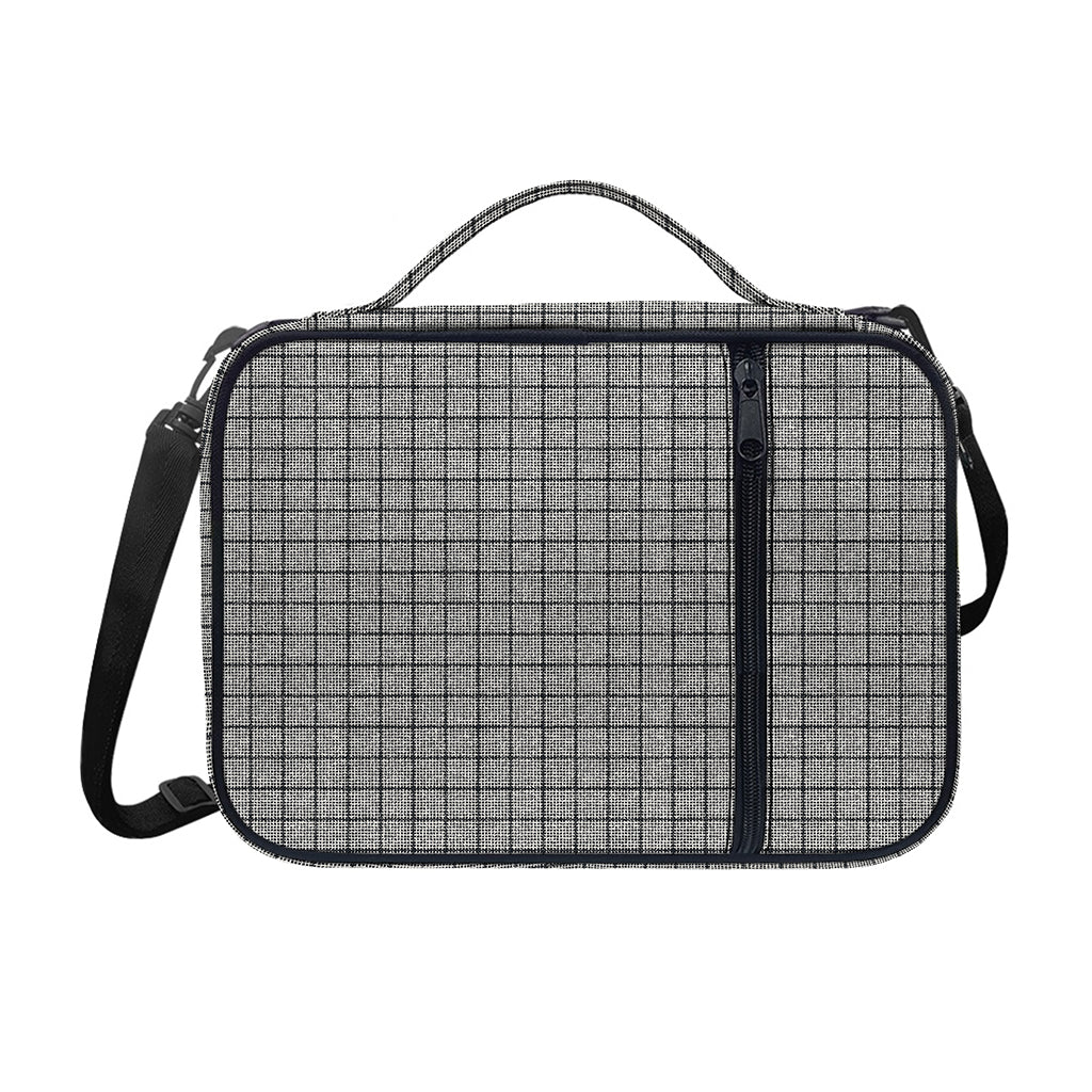 Grey Windowpane Pattern Print Shoulder Strap Bible Bag