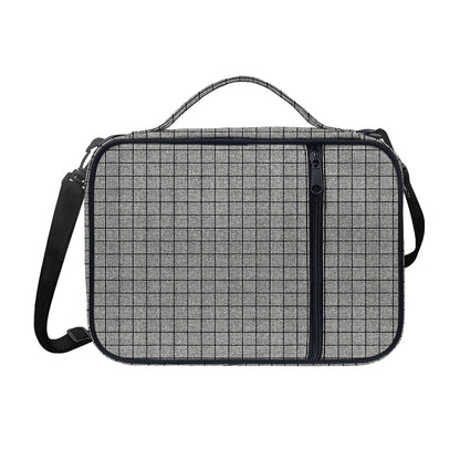 Grey Windowpane Pattern Print Shoulder Strap Bible Bag