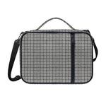 Grey Windowpane Pattern Print Shoulder Strap Bible Bag