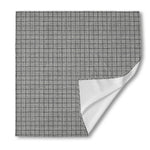 Grey Windowpane Pattern Print Silk Bandana
