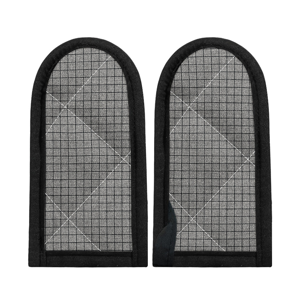 Grey Windowpane Pattern Print Skillet Handle Cover