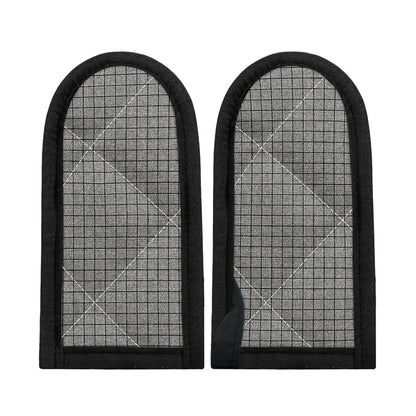 Grey Windowpane Pattern Print Skillet Handle Cover