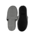 Grey Windowpane Pattern Print Slippers