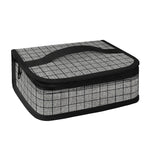 Grey Windowpane Pattern Print Small Lunch Bag