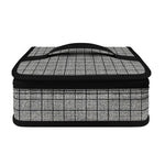 Grey Windowpane Pattern Print Small Lunch Bag