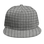 Grey Windowpane Pattern Print Snapback Cap