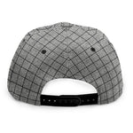 Grey Windowpane Pattern Print Snapback Cap