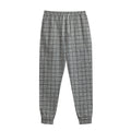 Grey Windowpane Pattern Print Sweatpants