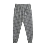 Grey Windowpane Pattern Print Sweatpants